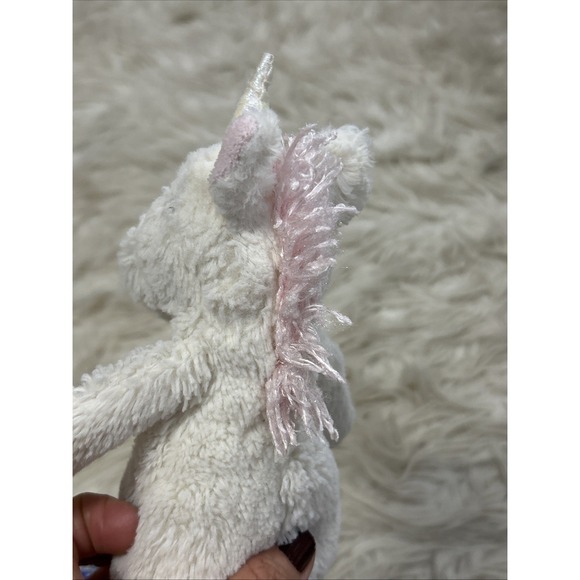 Jellycat London Bashful Unicorn White Pink Mane Plush 8" Stuffed Animal Retired - Picture 7 of 11